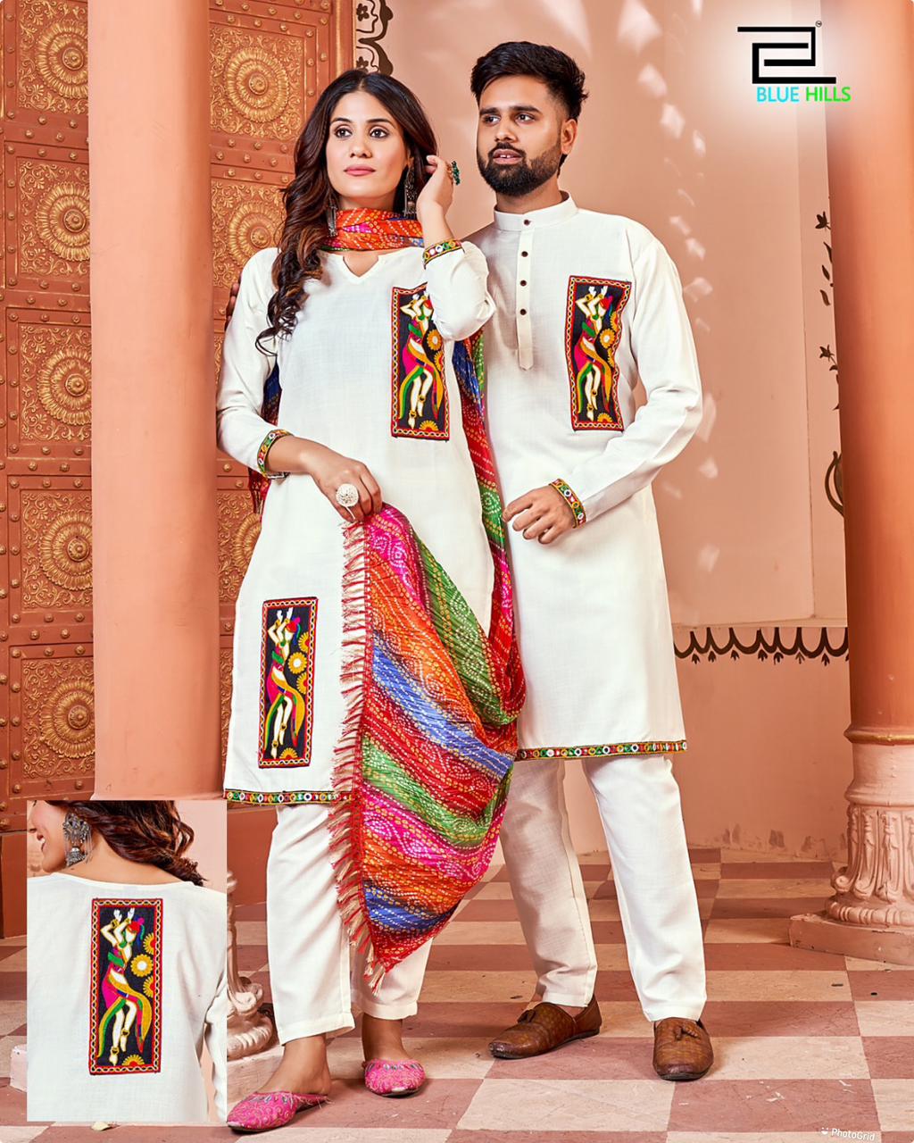 Blue Hills Navratri Twinning Couple Wear Readymade Suits Catalog